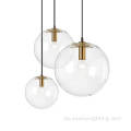 Minimalistische transparente Glasball -Kronleuchter -Anhängerlampe